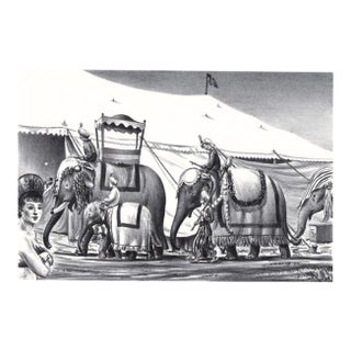 1940s Raymond Creekmore Circus Elephants Lithograph For Sale