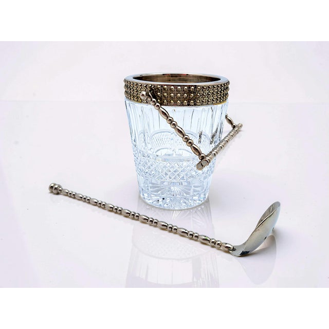 Metal Baccarat Cut Crystal Ice Bucket, 1950s For Sale - Image 7 of 8