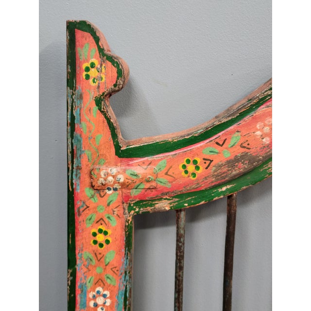Wood Antique Painted Indian Dog Gates Wall Hanging For Sale - Image 7 of 12
