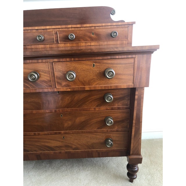 Traditional Antique 19th Century Empire Stepback Chest of Drawers For Sale - Image 3 of 11