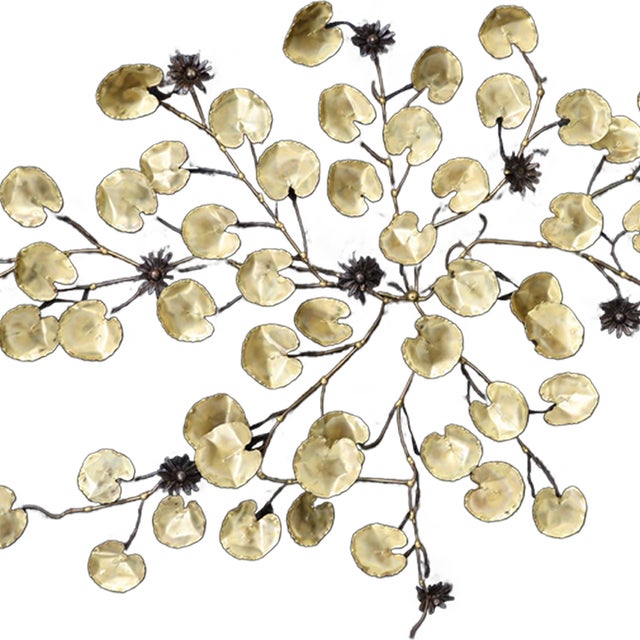 Curtis Jere Brass Botanical Wall Sculpture For Sale
