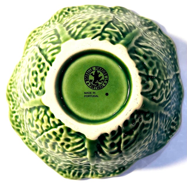Vintage Bordallo Pinheiro Green Cabbage Ware - Small Round Dessert ...