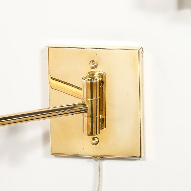 Mid-Century Modernist Hansen Retractable Brass & Metal Sconce by Metalarte For Sale - Image 9 of 10