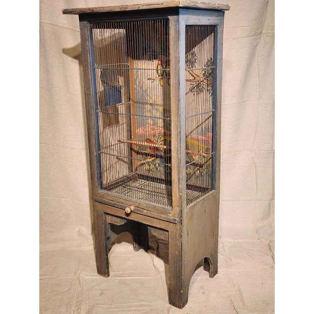 Vintage Hand Painted Decorative Bird Cage For Sale In Boston - Image 6 of 11