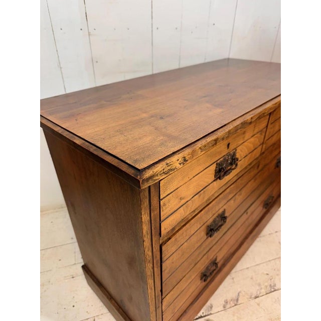 Edwardian Chest of Drawers in Oak, 1910 For Sale - Image 4 of 12