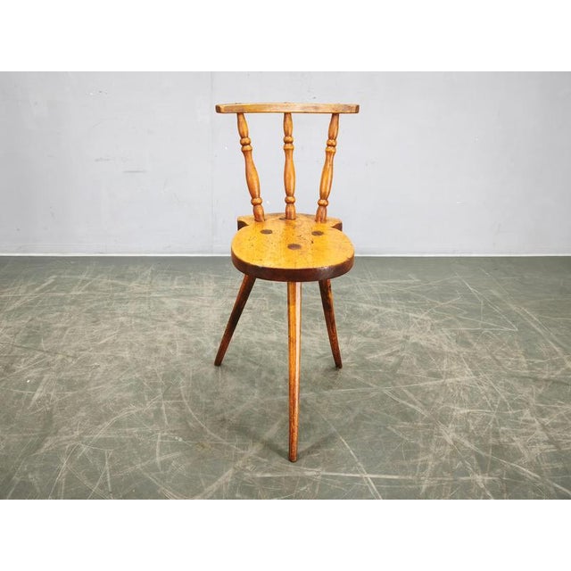 Folk Primitive Beech Chair, Czechoslovakia, 1940s For Sale - Image 3 of 10