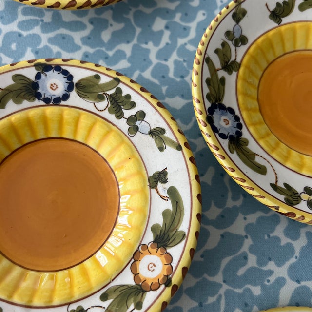 Vintage Italian Handpainted Yellow Miniature Bowls- Set of 6 For Sale In New York - Image 6 of 6