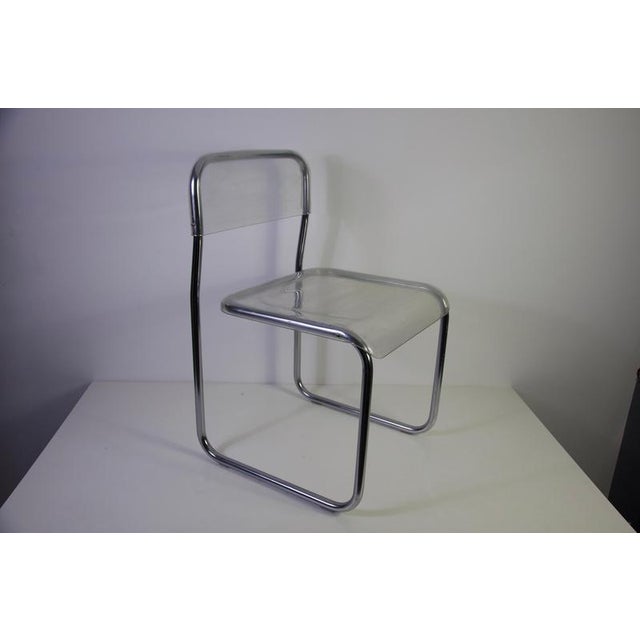 Chrome and Acrylic Glass Chair, Germany, 1970s For Sale - Image 4 of 11