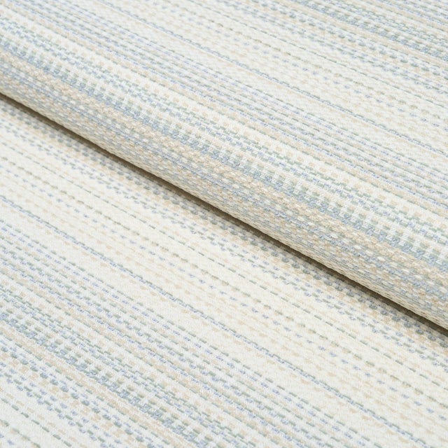 Traditional Schumacher Sabine Performance Stripe Fabric In Mineral For Sale - Image 3 of 4