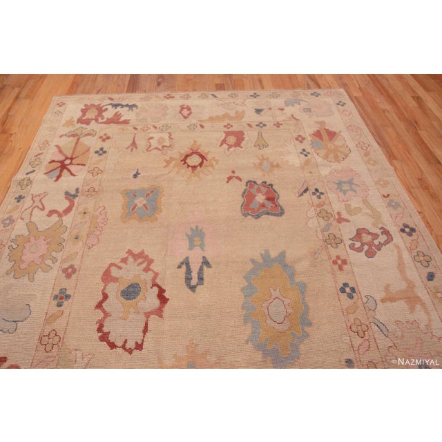 Turkish Colorful Bold Modern Turkish Oushak Design Area Rug For Sale - Image 3 of 5