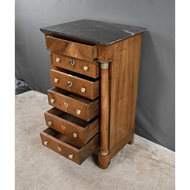 Traditional Late 19th Century Empire Walnut Living Room Cabinet For Sale - Image 3 of 18