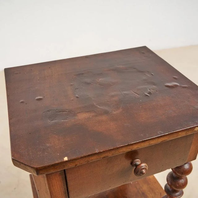- Both bedside tables have four columns turned height: 90 width: 43 Depth: 37 This piece is attributed to the mentioned...