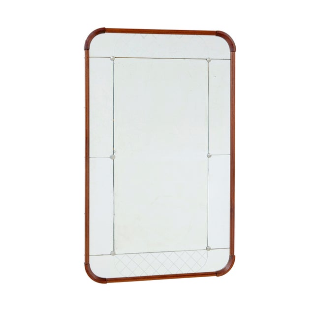 Mid-Century Modern Mid-Century Swedish Shaped and Etched Mirror by Glas & Tra, 1960 For Sale - Image 3 of 7