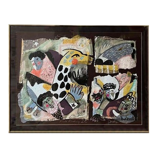 "Fools Rushing In" Contemporary Mixed-Media Collage For Sale