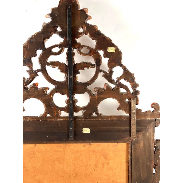 Late 19th Century Pair of Antique Venetian Fancy Paint-Decorated Mirrors in Peach and Gold For Sale - Image 5 of 6