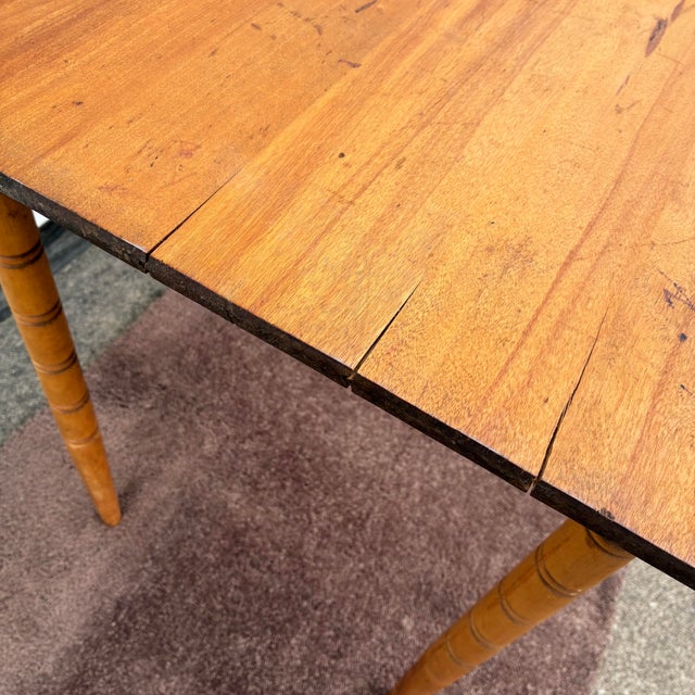 Late 19th Century Antique American Folding Sewing Table With Faux Bamboo Legs For Sale - Image 10 of 12