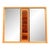Vintage Brutalist Modern Design Wall Mirror in Rosewood and Oak Mixed Woods For Sale