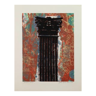 Judith Lipnik Perlow Column Series IV 2003 Signed Serigraph in Colors on Paper For Sale