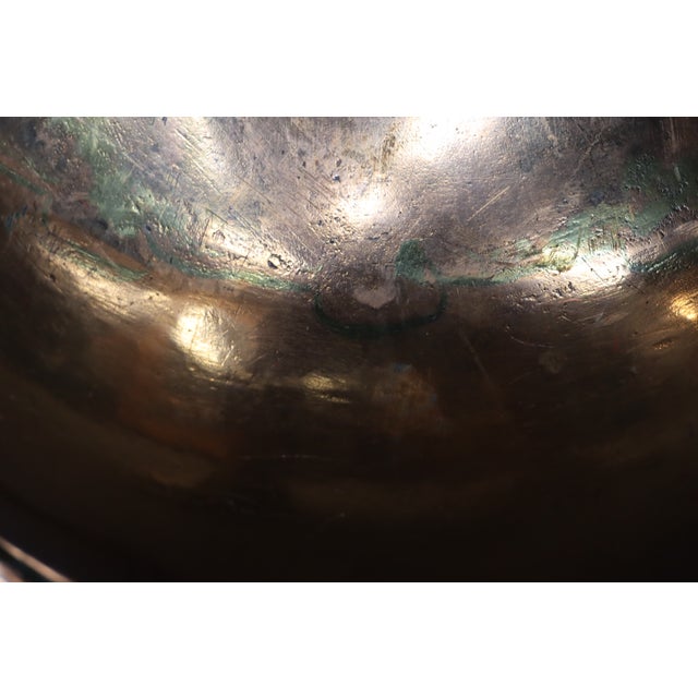 Metal Antique Dovetailed Copper Mixing Bowl With Hand-Forged Iron Handles For Sale - Image 7 of 10