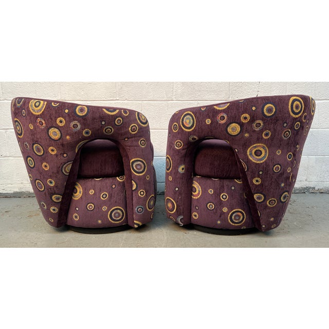 Contemporary Late 20th Century Unique Swiveling Lounge Chairs by Weiman For Sale - Image 3 of 12