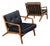 Pair of Otto Gerdau Italian 1950s Lounge Chairs in New Black Leather For Sale