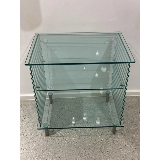 Ron Arad Onda Series Glass Media Cabinet by Ron Arad for Fiam, Italy, 1980s For Sale - Image 4 of 11