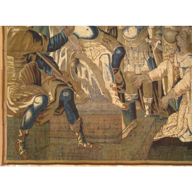 Traditional 17th Century Flemish Historical Tapestry with the Roman General Coriolanus For Sale - Image 3 of 8