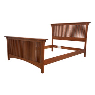 Stickley Queen Size Cherry Mission Bed For Sale
