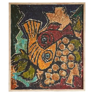 Modernist Fish, Oil on Canvas, 1970s