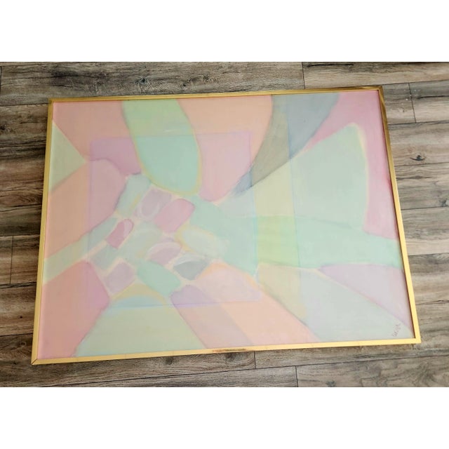 1970s Large Abstract Pastel Painting Harris Strong Original For Sale - Image 10 of 10