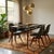 Elegant table with mahogany legs, a black enameled metal frame, and a wooden top with back-treated glass. Fully restored....