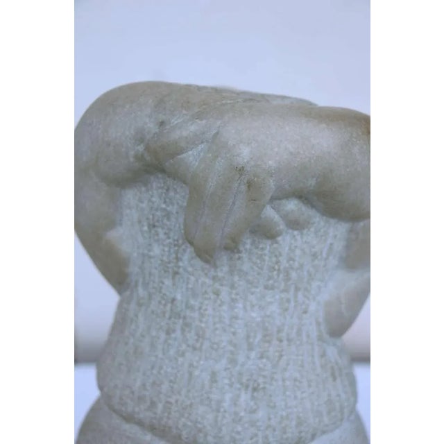 Brown Stone Carving Monogrammed, Dated 1979 For Sale - Image 8 of 11