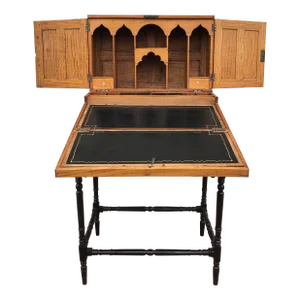 19th C. Anglo Indian Satinwood Campaign Writing Desk