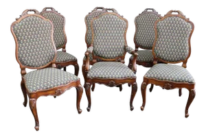 Louis XV Style Carved Cherry Dining Chairs - Set of 6