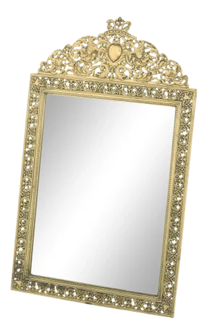 Early 20th Century English Gilt Brass Framed Beveled Vanity Mirror