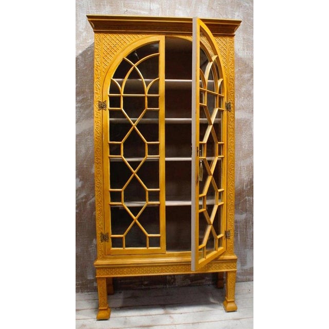 Tan Antique Regency Ochre Astral Glazed Display Cabinet, 1820 For Sale - Image 8 of 9