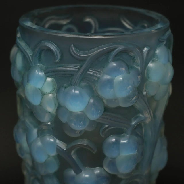 René Lalique Rene Lalique Opalescent Glass 'Raisins' Vase For Sale - Image 4 of 11