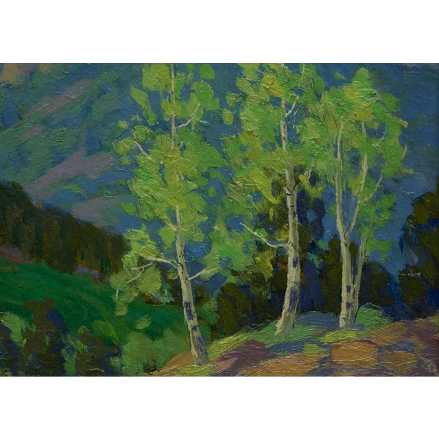 1930s Original Colorado Mountain Landscape Oil Painting By Paul