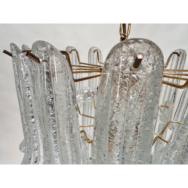 Large Murano Glass and Brass Chandelier, 1970s For Sale - Image 18 of 18
