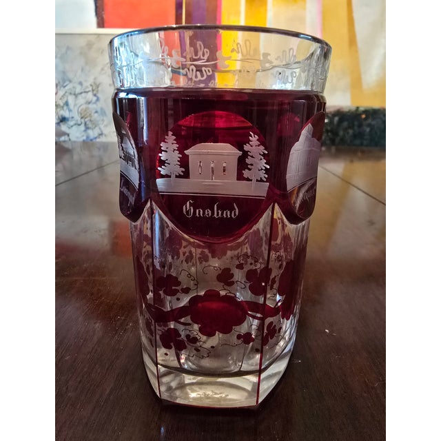 Antique Bohemian Glass Moser Architectural Glass For Sale - Image 9 of 12