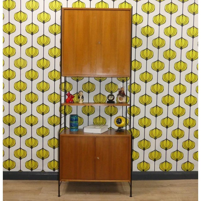 Black String Ladder Shelf & WHB Shelf with Steel and Wire Cabinet elements For Sale - Image 8 of 15