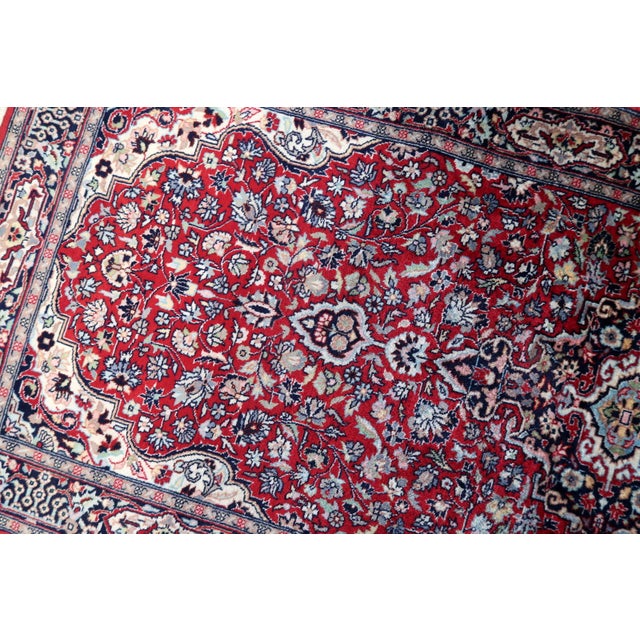 Textile 1960s, Handmade Vintage Persian Kashan Runner 2.4' X 5.8' For Sale - Image 7 of 10