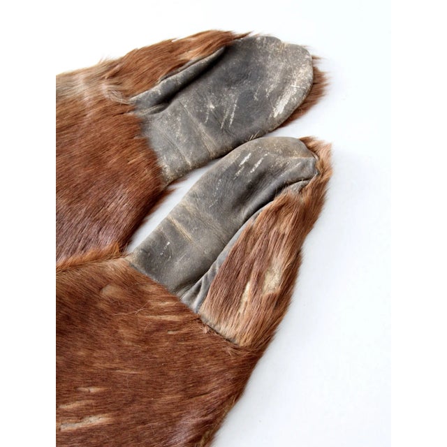 Early 20th Century Antique Fur Mitten Gloves - A Pair For Sale - Image 5 of 5