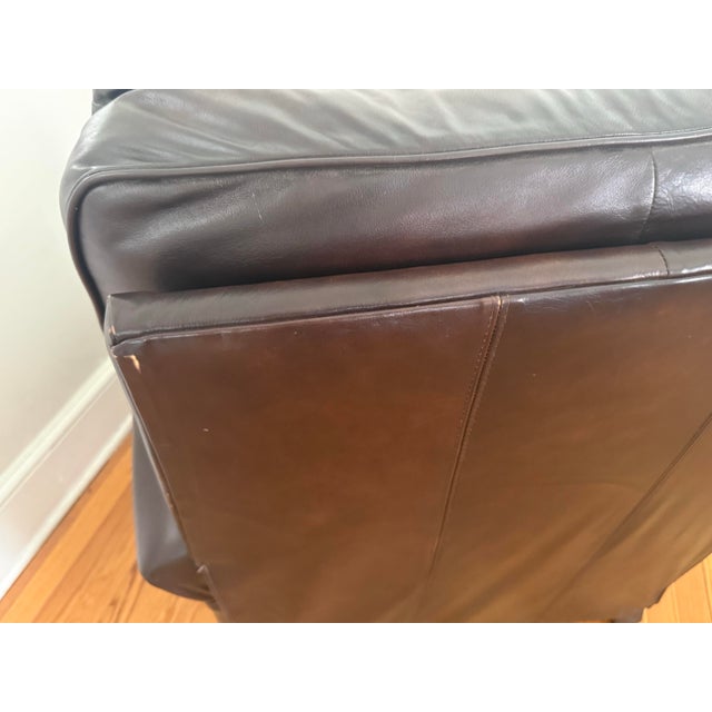Animal Skin 1990s Bernhardt Leather Recliner Club Chair For Sale - Image 7 of 14