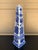 Chinoiserie Late 20th Century Neoclassical French Country Porcelain Blue and White Obelisk For Sale - Image 3 of 11