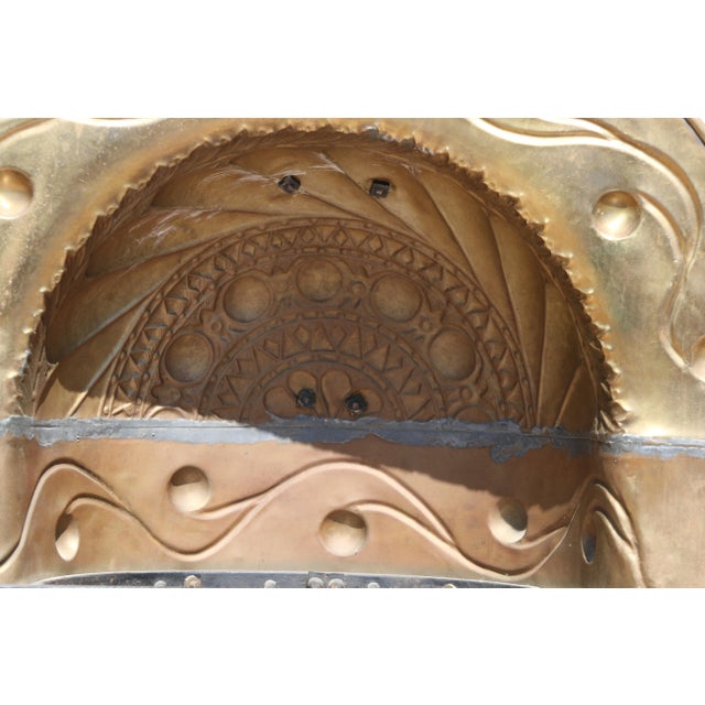 19th Century Dutch Brass & Wrought Iron Curfew Fireplace Hood | Antique Hearth Canopy | Hand-Forged Fire Screen For Sale - Image 14 of 18