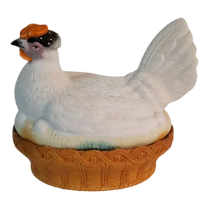 1960s French Ceramic Hen on Nest