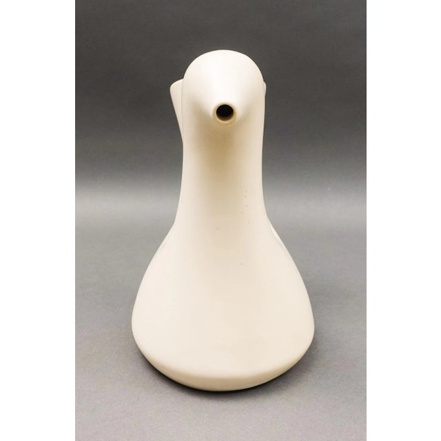 Mid-Century Modern Mid 20th Century Josephine Baker Jean Varoqueaux Vintage White Ceramic Art Pottery Pitcher For Sale - Image 3 of 8