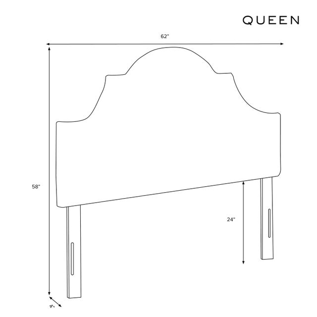 Halsted Headboard in Cream Belize Chinoiserie, Queen For Sale In Chicago - Image 6 of 7