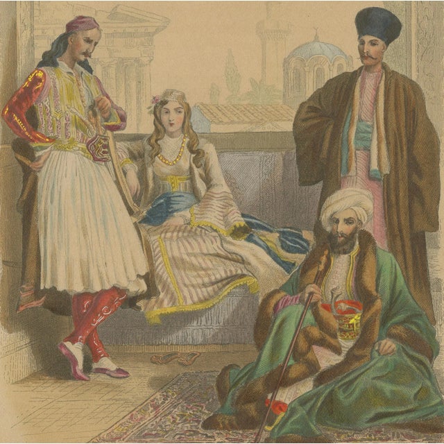 After Henri Félix Emmanuel Philippoteaux, Costumes of Greece, Turkey and Armenia, 1860, Print For Sale - Image 5 of 9